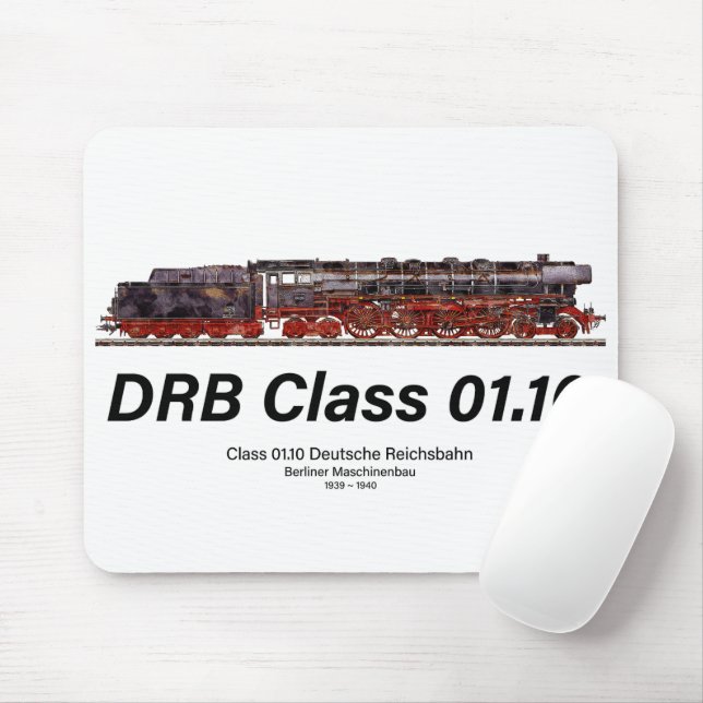 DRB-Baureihe 01.10 Deutsche Reichsbahn-Dampflok Mousepad (Mit Mouse)