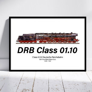 DRB-Baureihe 01.10 Deutsche Reichsbahn Dampflok Poster