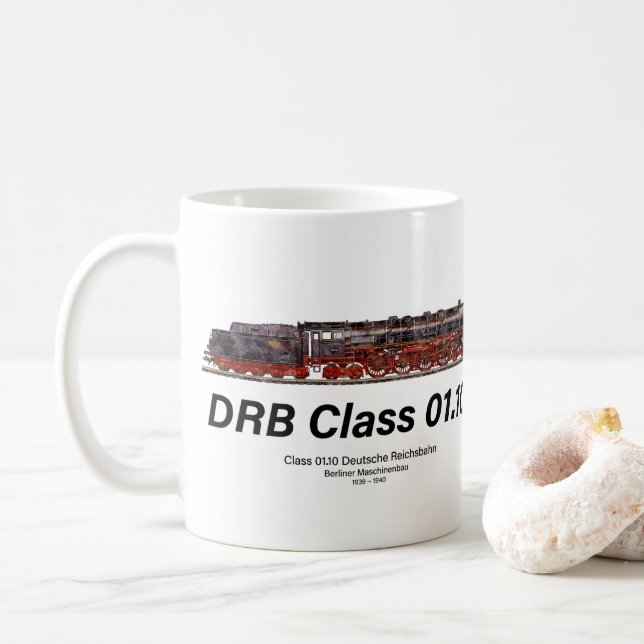 DRB Class 01.10 Deutsche Reichsbahn Steam Train Kaffeetasse (Mit Donut)