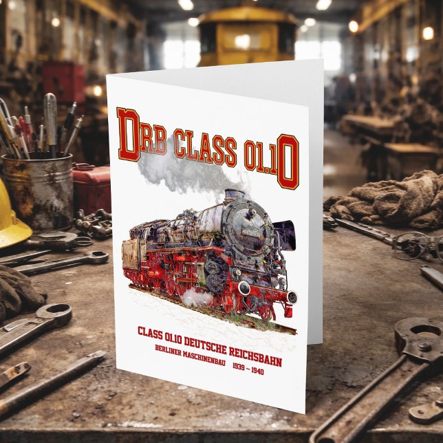 DRB Class 01.10 Steam Train. Deutsche Reichsbahn Dankeskarte (DRB Class 01.10 Steam Train. Deutsche Reichsbahn. Thank You Card )