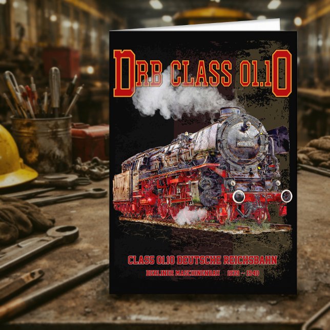 DRB Class 01.10 Steam Train. Deutsche Reichsbahn Dankeskarte (DRB Class 01.10 Steam Train. Deutsche Reichsbahn. Thank You Card)