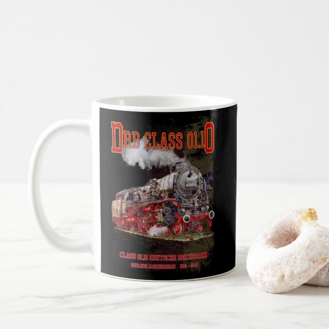 DRB Class 01.10 Steam Train. Deutsche Reichsbahn Kaffeetasse (Mit Donut)
