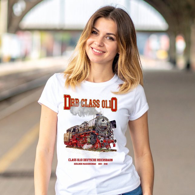DRB Class 01.10 Steam Train. Deutsche Reichsbahn T-Shirt (DRB Class 01.10 Steam Train. Deutsche Reichsbahn. Womens Basic T-Shirt)