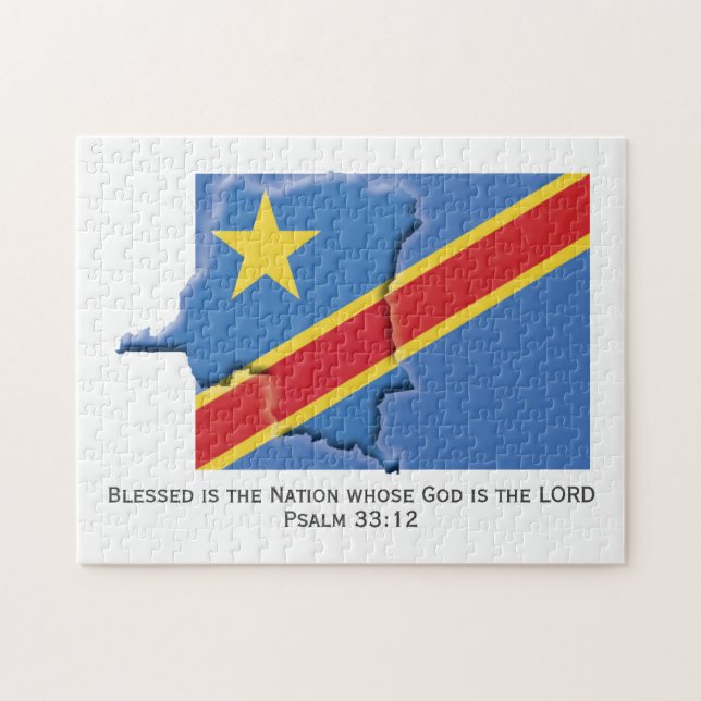 DRC CONGO | Gesegnete Nation | CONGOLESE FLAG Puzzle (Horizontal)