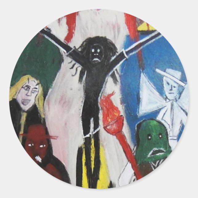 DREAD AS RED HEAD JESUS RUNDER AUFKLEBER (Vorderseite)