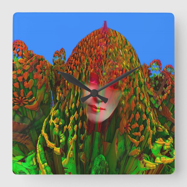 Dreadlock Holiday Quadratische Wanduhr (Vorderseite)