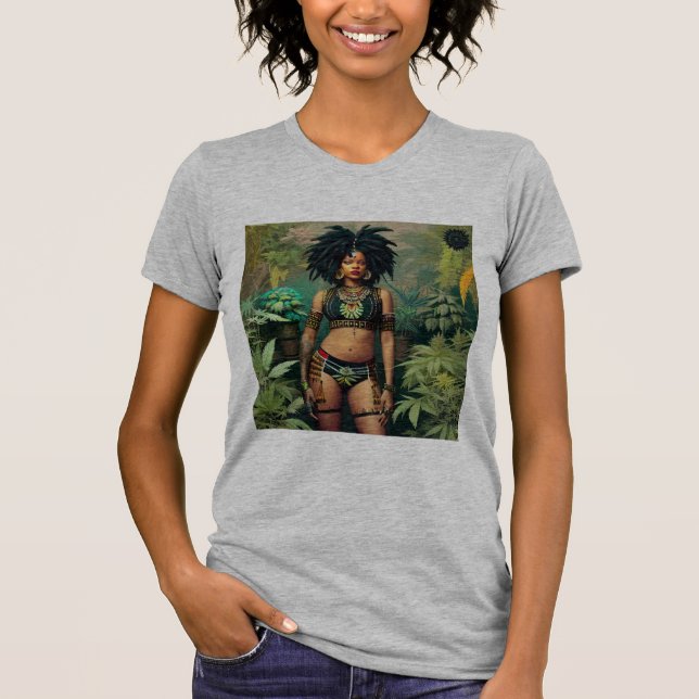 Dreadlock Queen Cheeba Heather Gray T - Shirt (Vorderseite)