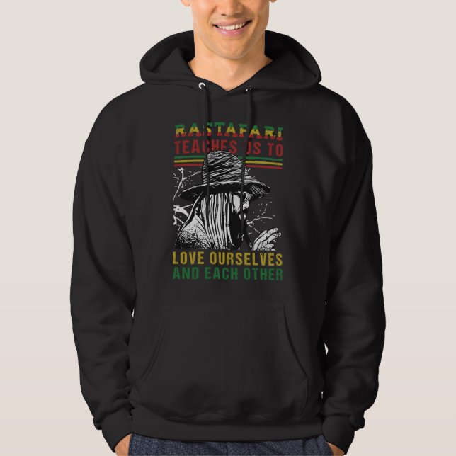 Dreadlock Rastaman Ethiopian Flag Rastafarian Sayi Hoodie (Vorderseite)
