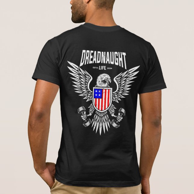 Dreadnaught Adler Flag (Farbe) Logo T-Shirt (Rückseite)