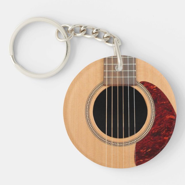 Dreadnought Acoustic 6 String Guitar Schlüsselanhänger (Vorderseite)