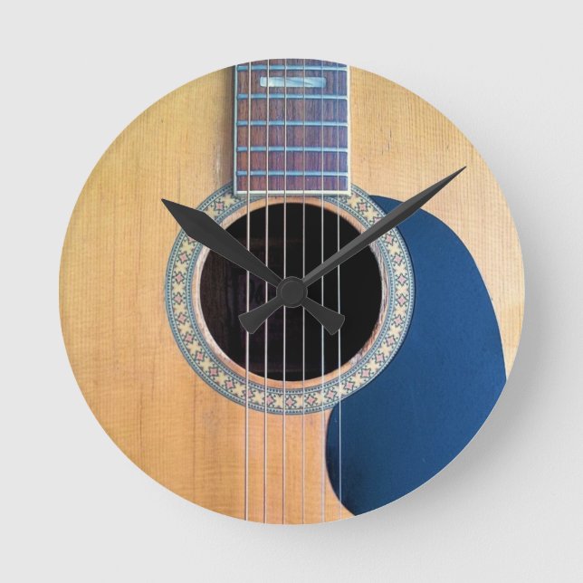 Dreadnought Acoustic Guitar Runde Wanduhr (Vorderseite)