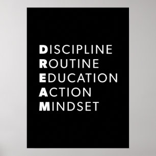 Dream Acronym - Schleifen, Gymnastik, Husteln, Erf Poster