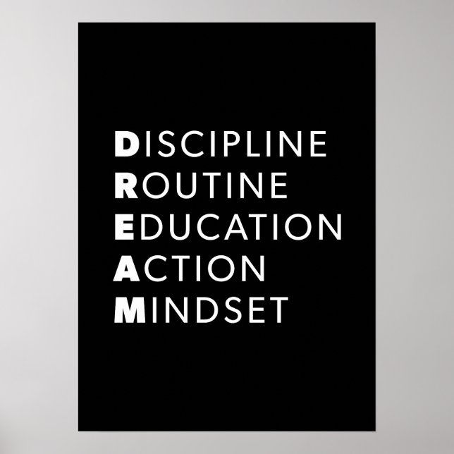 Dream Acronym - Schleifen, Gymnastik, Husteln, Erf Poster (Vorne)