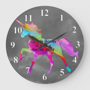 Dream Away Unicorn Große Wanduhr