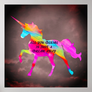 Dream Away Unicorn Poster