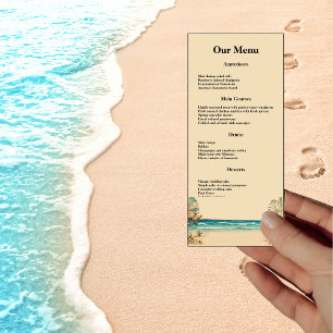 Dream Beach Hochzeitsessen Menükarte