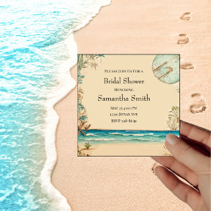 Dream Beach Themed Wedding Brautparty Einladung
