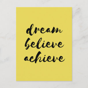 Dream believe achieve postcard postkarte