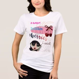 Dream Big Anime Mädchen T-Shirt Cute Kawaii Graf Tri-Blend Shirt