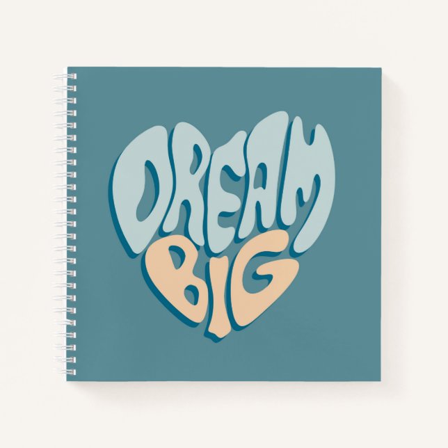 Dream Big: Blue Heart of Success Notizbuch (Vorderseite)