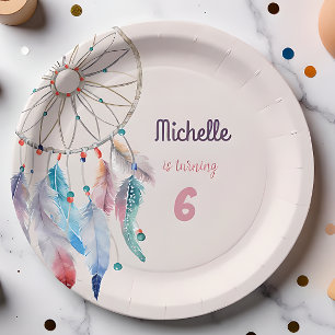 Dream Big Boho Dreamcatcher Geburtstag Pappteller