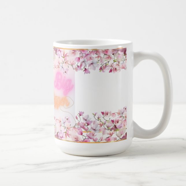 Dream Big Brew Bigger Blumencoffee Cup - Rosa Neo Kaffeetasse (Rechts)