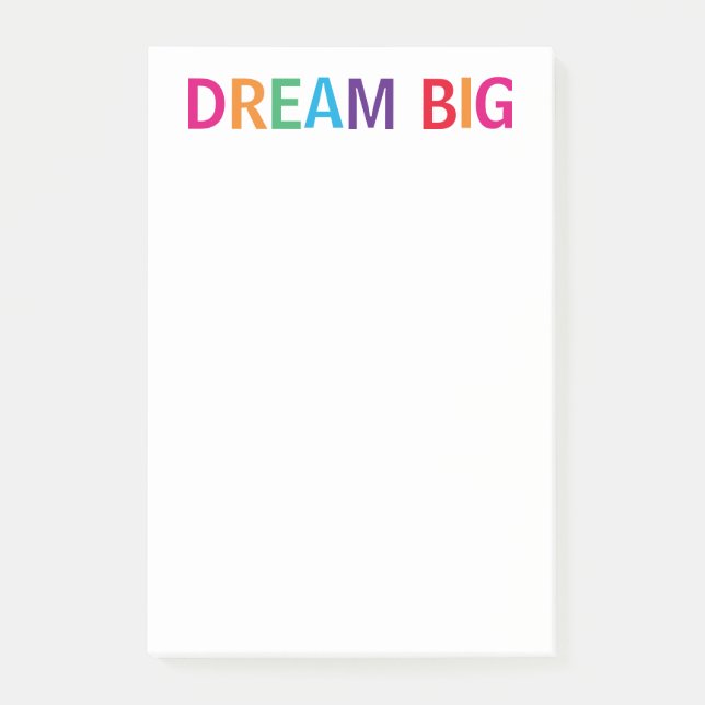 Dream Big Bright Post-it Klebezettel (Vorderseite)