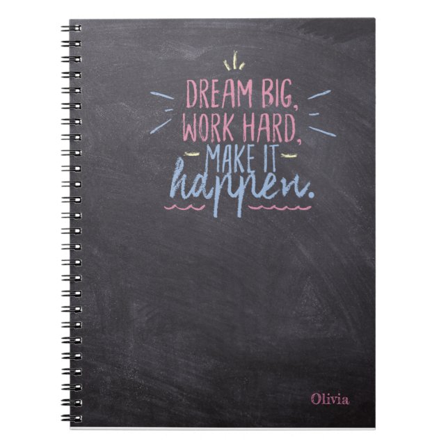 Dream Big Chalkboard Notizblock (Vorderseite)