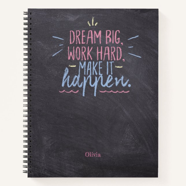 Dream Big Chalkboard Notizbuch (Vorderseite)