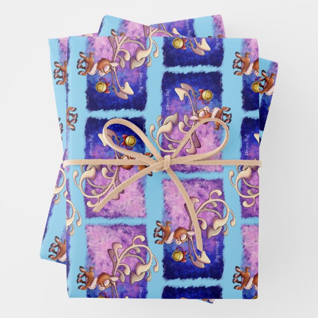 DREAM BIG CHRISTMAS REINDEER von Jeff Willis Art Geschenkpapier Set (Beispiel)