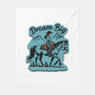 Dream Big - Cowgirl Reitpferd Fleecedecke