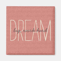 Dream Big Decorative Coral & Cream Quote Script