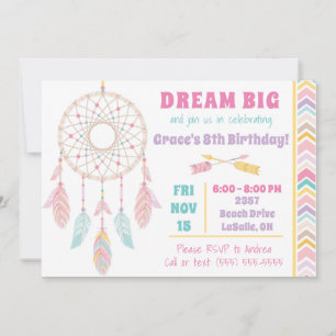 Dream Big Dream Catcher Geburtstag Einladung
