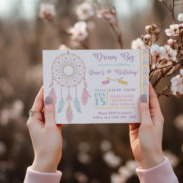 Dream Big Dream Catcher Geburtstag Einladung (Von Creator hochgeladen)
