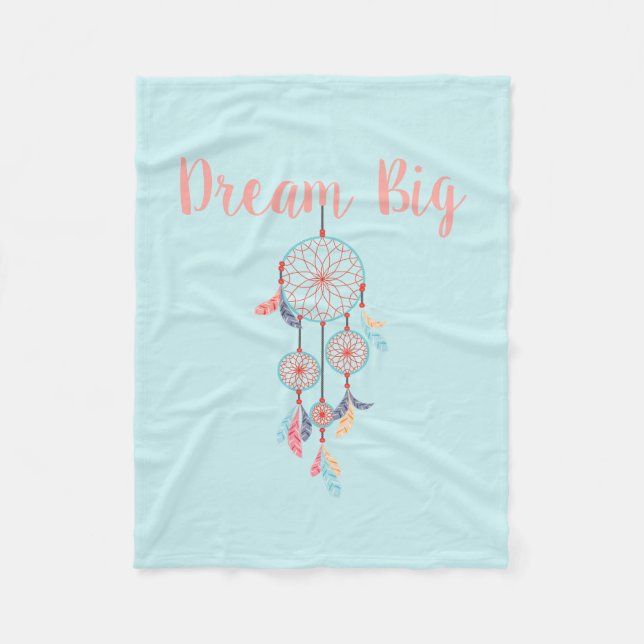 Dream Big Dreamcatcher Bohemisch Dream Catcher Fleecedecke (Vorderseite)