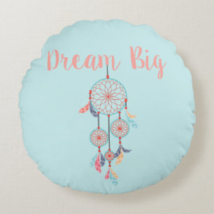 Dream Big Dreamcatcher Bohemisch Dream Catcher Rundes Kissen
