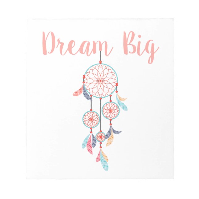 Dream Big Dreamcatcher Dream Fantastische Bergwelt Notizblock (Vorderseite)