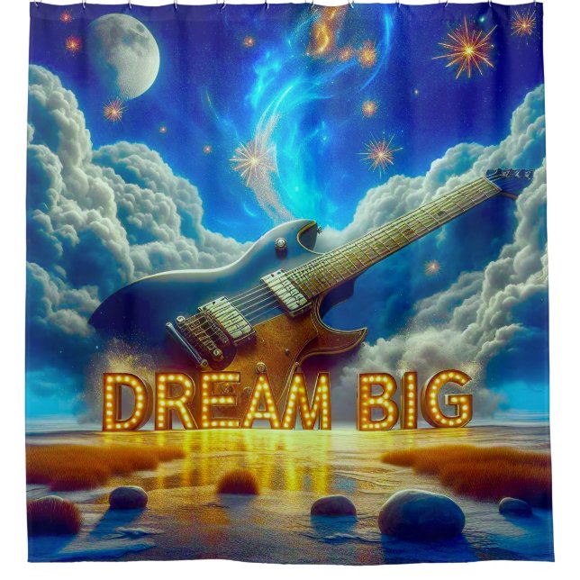 Dream Big Duschvorhang (Vorderseite)