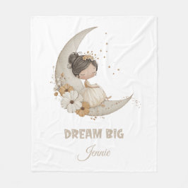 Dream Big Fairy Moon Child - Personalisierter Name Fleecedecke