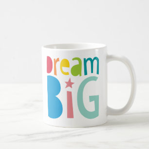 DREAM BIG farbige Typografie fett helle Zitat Kaffeetasse