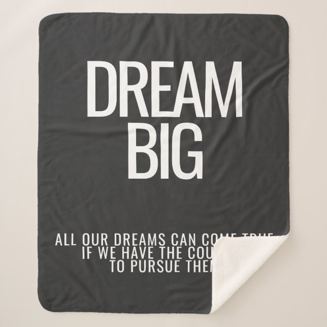 Dream Big Fleece Blanket Sherpadecke (Vorderseite)