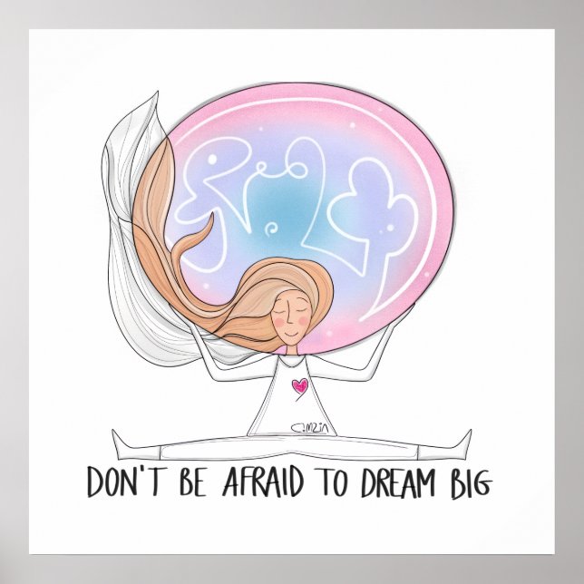 Dream Big - Inspiration Hand Gezeichnet Poster (Vorne)