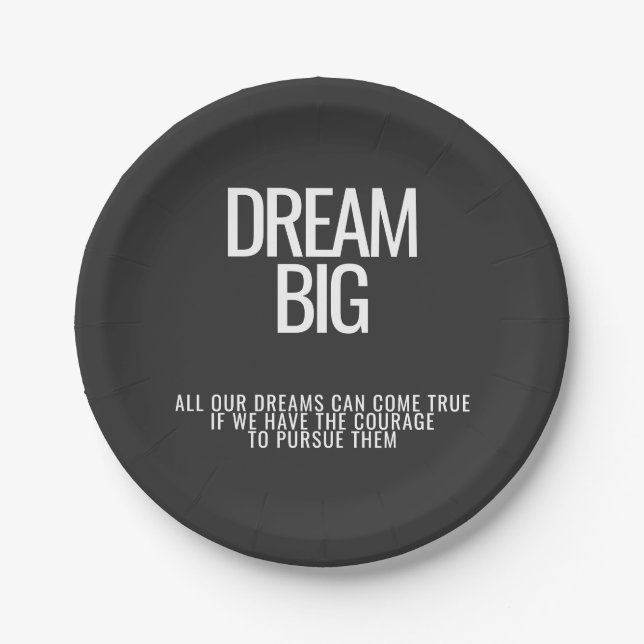 Dream Big Inspiration Paper Plate Pappteller (Vorderseite)