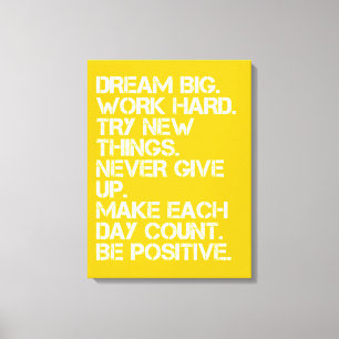 Dream Big Inspirational - 18 Zoll x 24 Zoll Leinwanddruck
