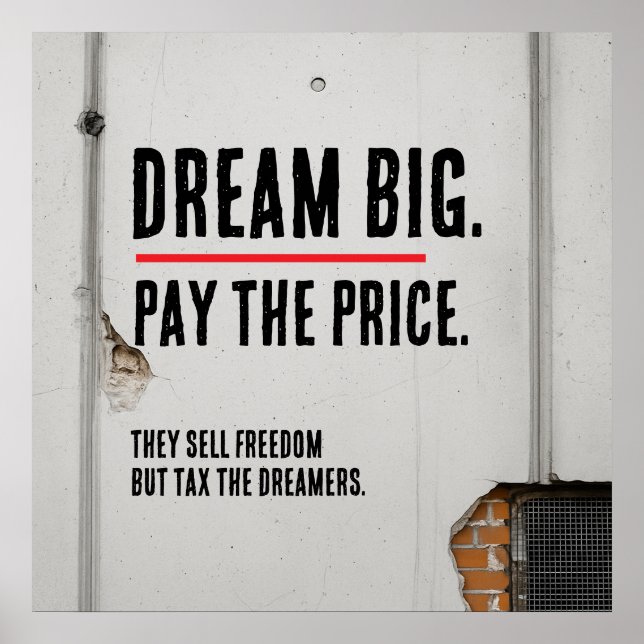 Dream Big Inspirational Quote Urban Style Poster (Vorne)