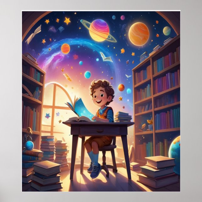 "Dream Big: Kid's Space Learning Gerahmt Poster (Vorne)