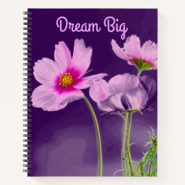 Dream Big Lila Floral Motivierend Notizbuch