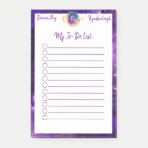 Dream Big Lila Galaxy Glam Monogram To Do List