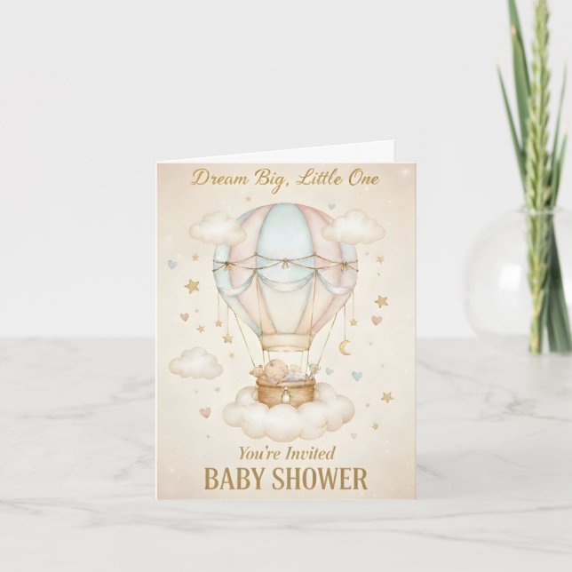 Dream Big, Little One – Baby Shower  Einladung (Vorderseite)