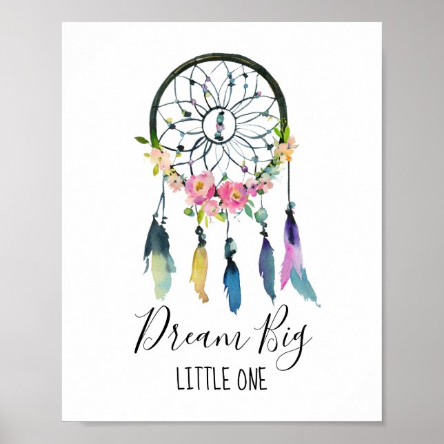 Dream Big Little One Dreamcatcher Baby Kinderzimme Poster (Vorne)